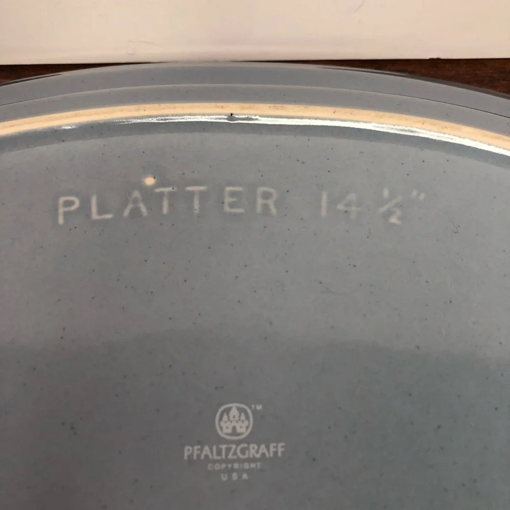 Pfaltzgraff Baby Blue Oval Platter  #016 -  14.5”Vintage‎ Serveware Platter USA
